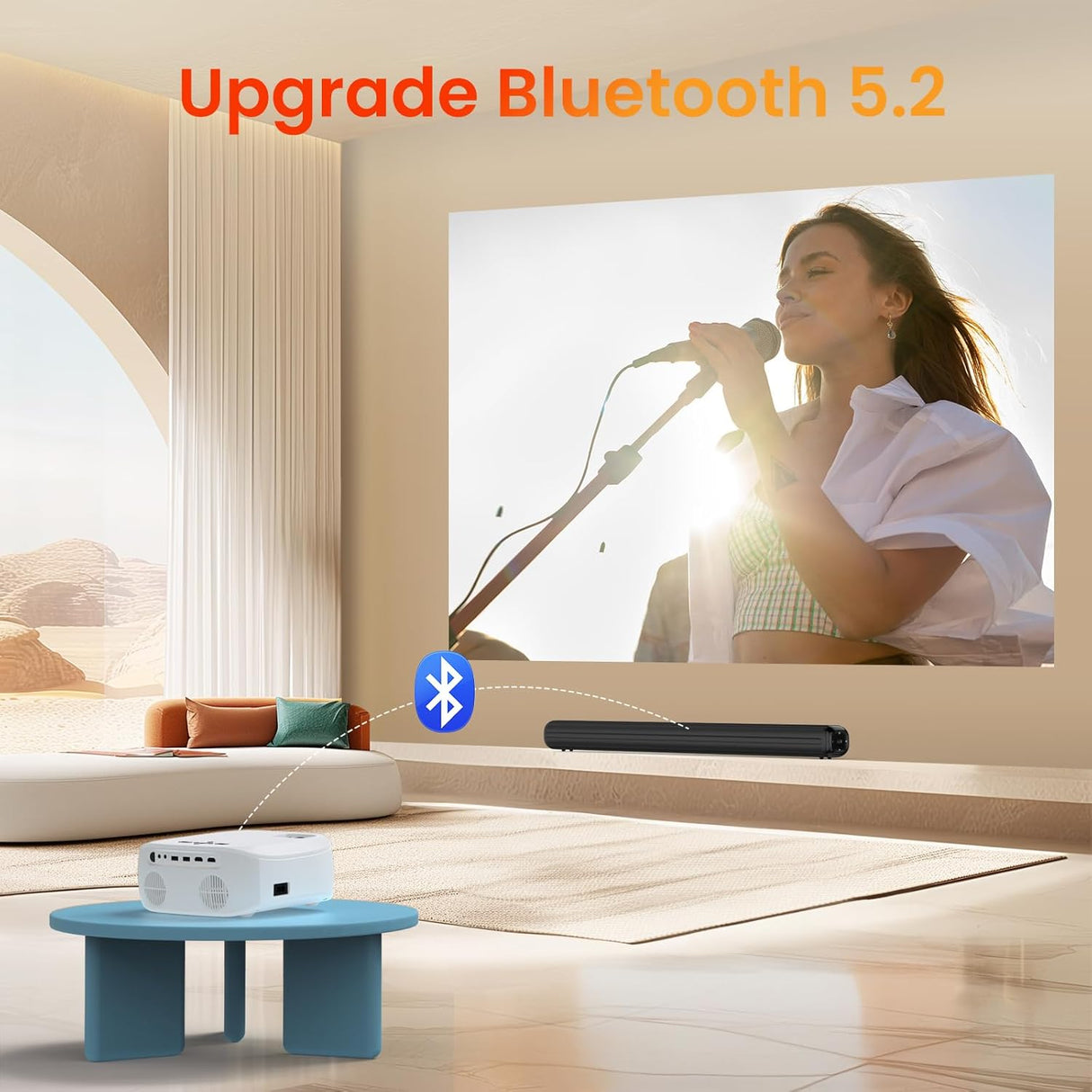 Proyector HAPPRUN 1080P WiFi Bluetooth, 12000L, portátil