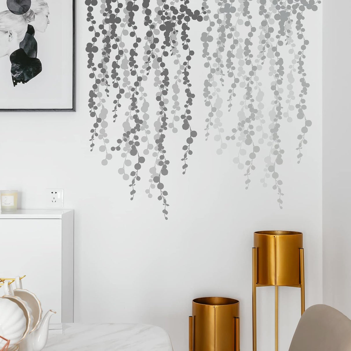 Vinilo Adhesivo Plantas Suculentas - Decoración Pared DIY