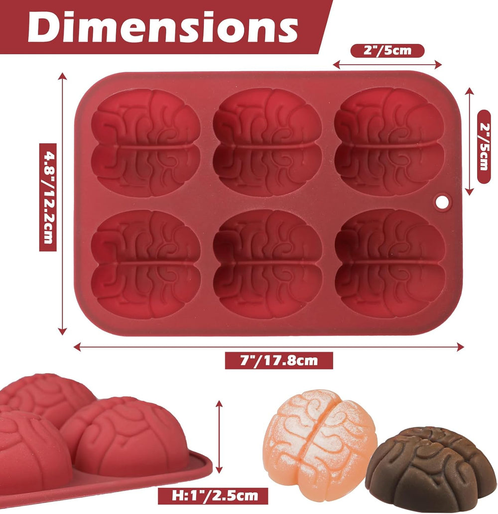 Moldes de Silicona Cerebro Kamehame, 2 Pcs para Halloween