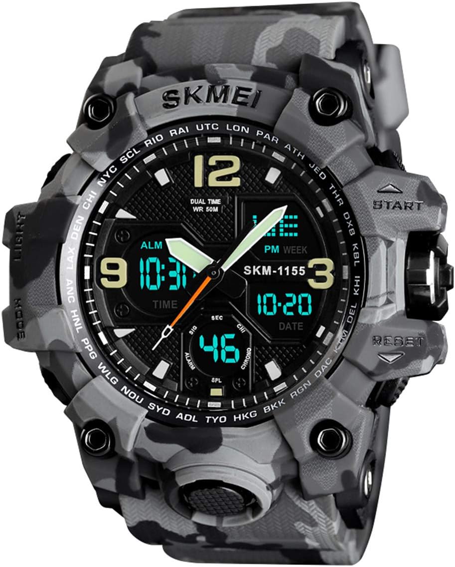 Reloj digital militar para hombre con alarma