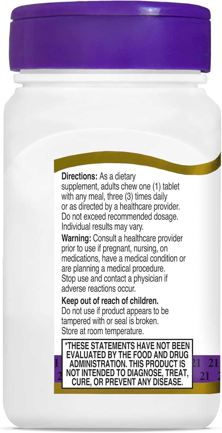 Suplemento Tabletas masticables con enzima de papaya 100 und