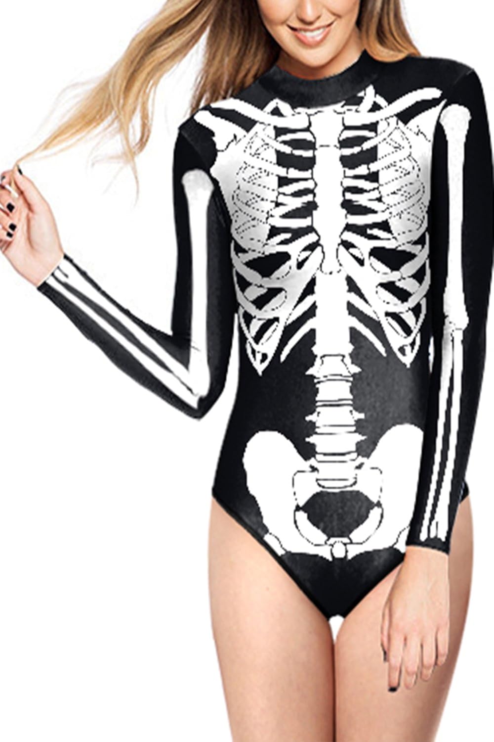 Disfraces de Halloween de esqueleto talla L negro y blanco