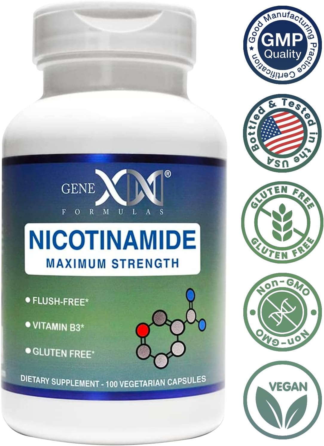 Suplemento Nicotinamida 500 mg no ribósido ni mononucleótido