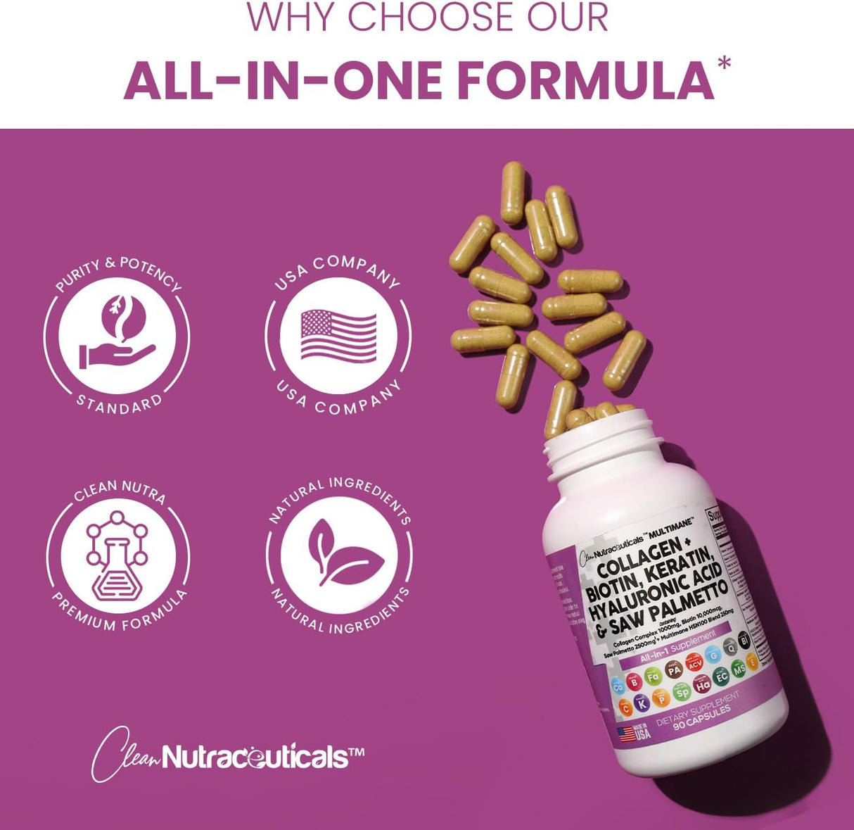 Pastillas de colágeno de 1000 mg de biotina