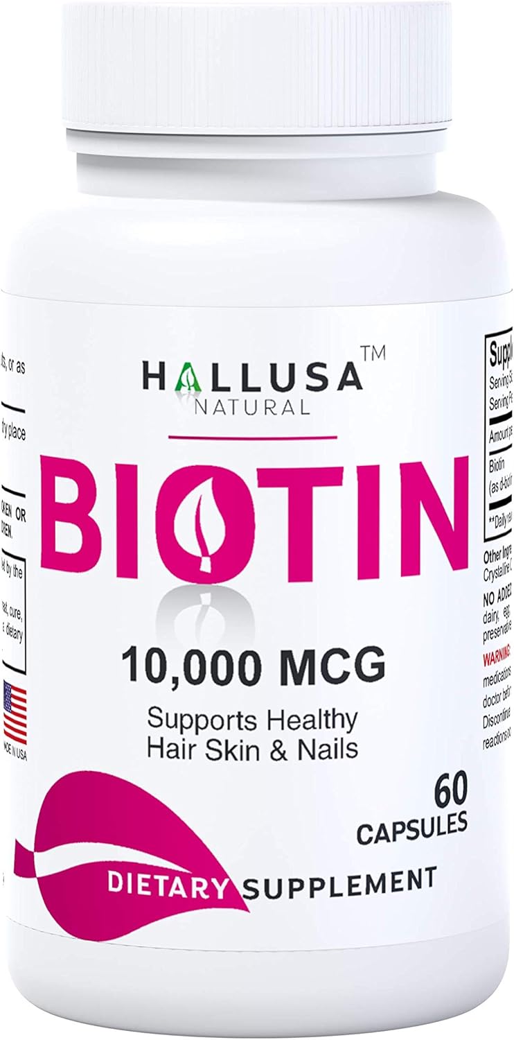 Suplemento de Biotina 10,000 MCG - 60 Cápsulas para Cabello