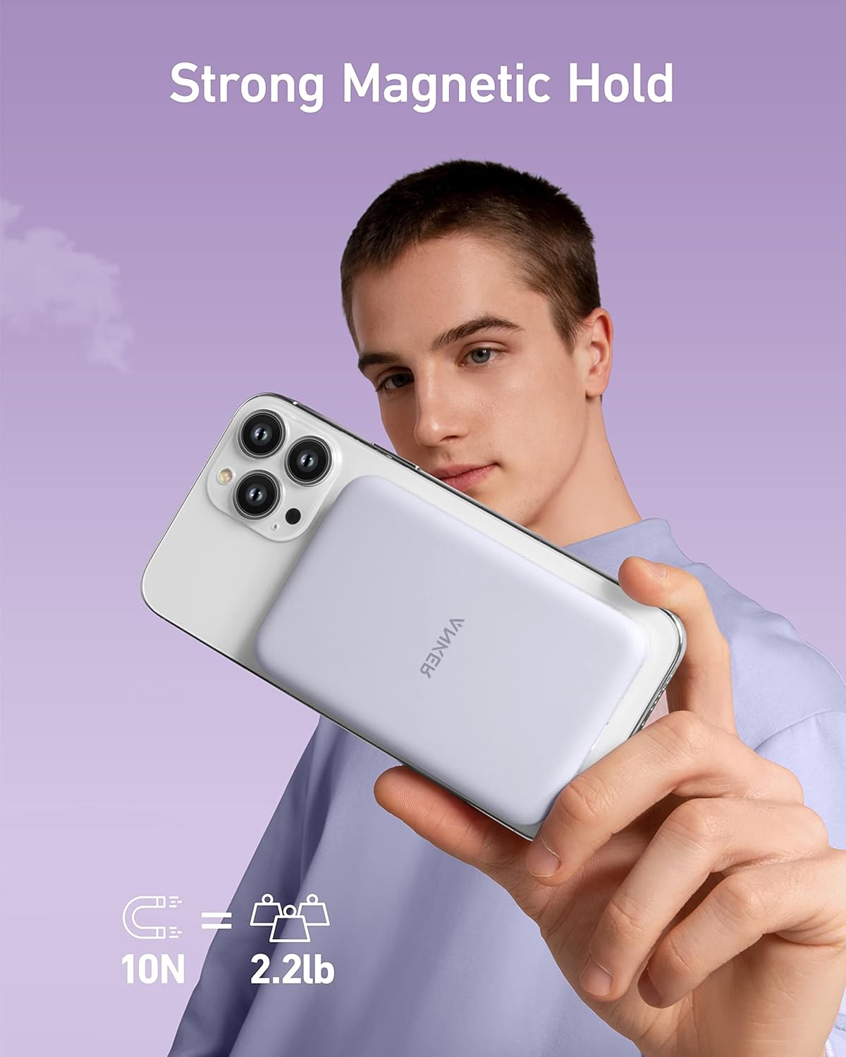 Cargador magnética inalámbrico de 5000 mAh con cable USB-C