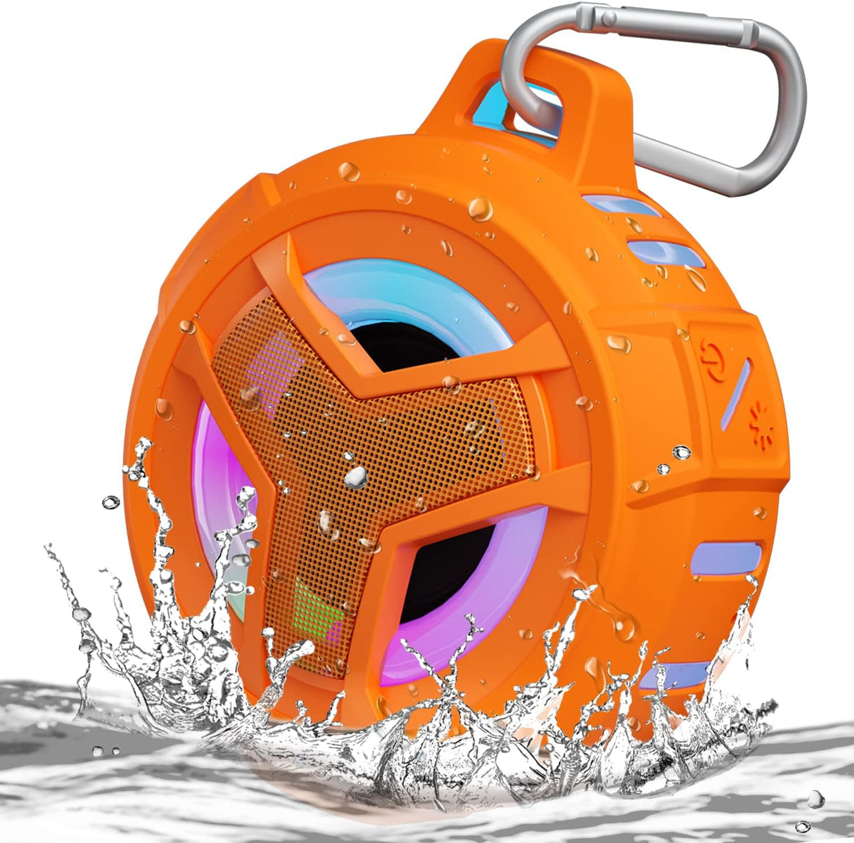 Altavoz Bluetooth de ducha IPX7 impermeable con luz RGB
