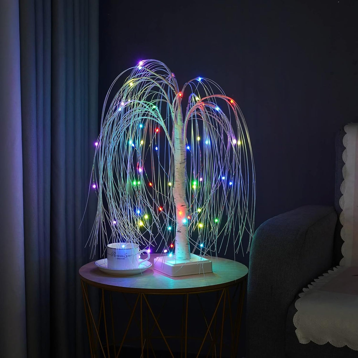 Árbol de Luz LED 2 pies, 60 LED RGB, con Control Remoto