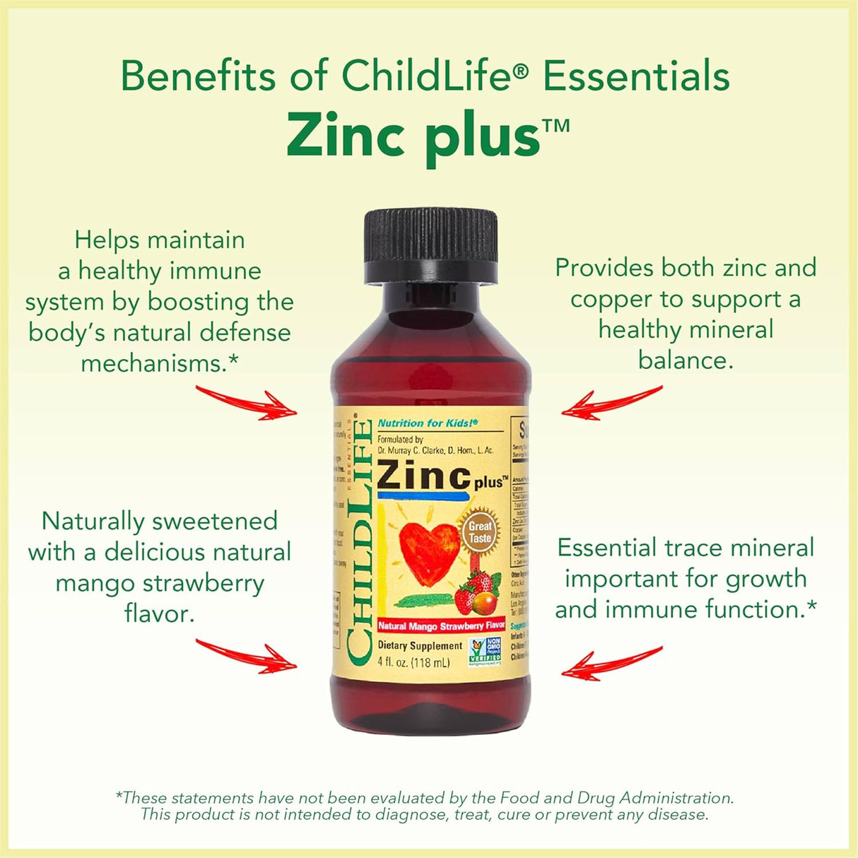Suplemento líquido Zinc Plus para niños Chilwilde, 4oz