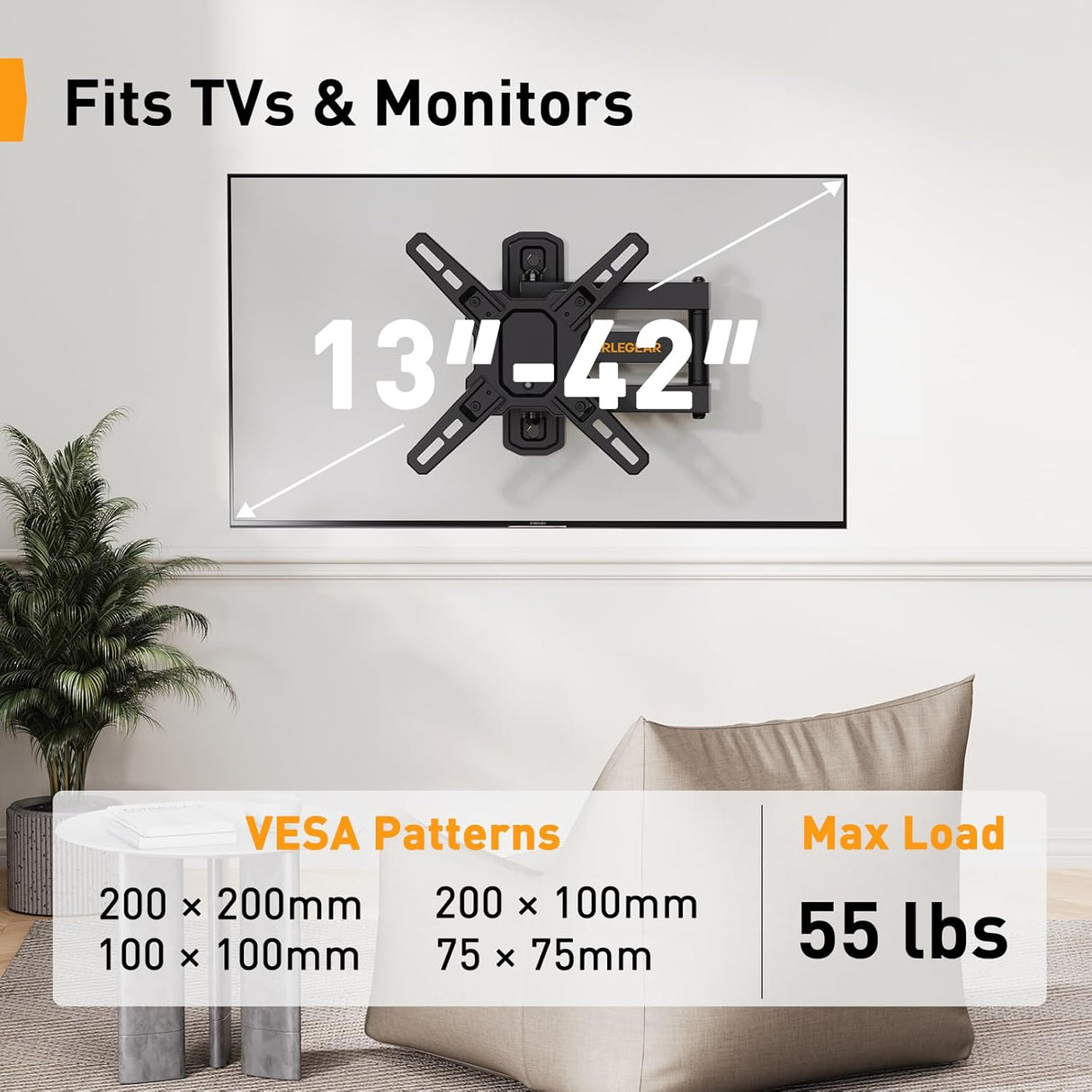 Soporte de TV Perlegear 13-42, Articulado, PGSF6