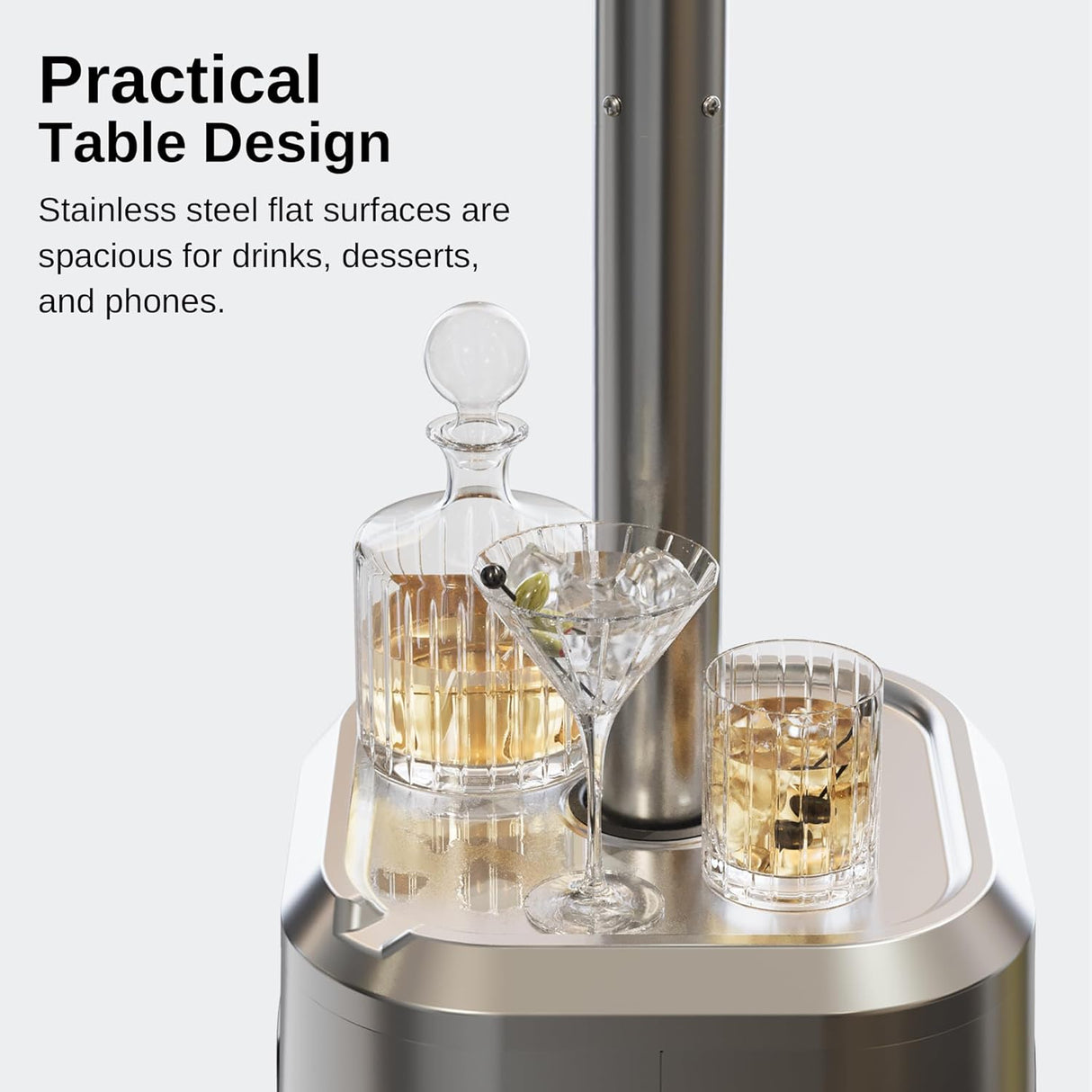 Calentador de patio de acero inoxidable para exteriores