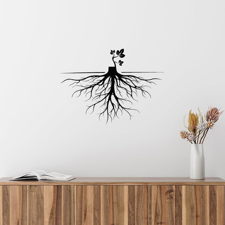 Vinilo Decorativo Árbol Abstracto Raíces Naturaleza g4705