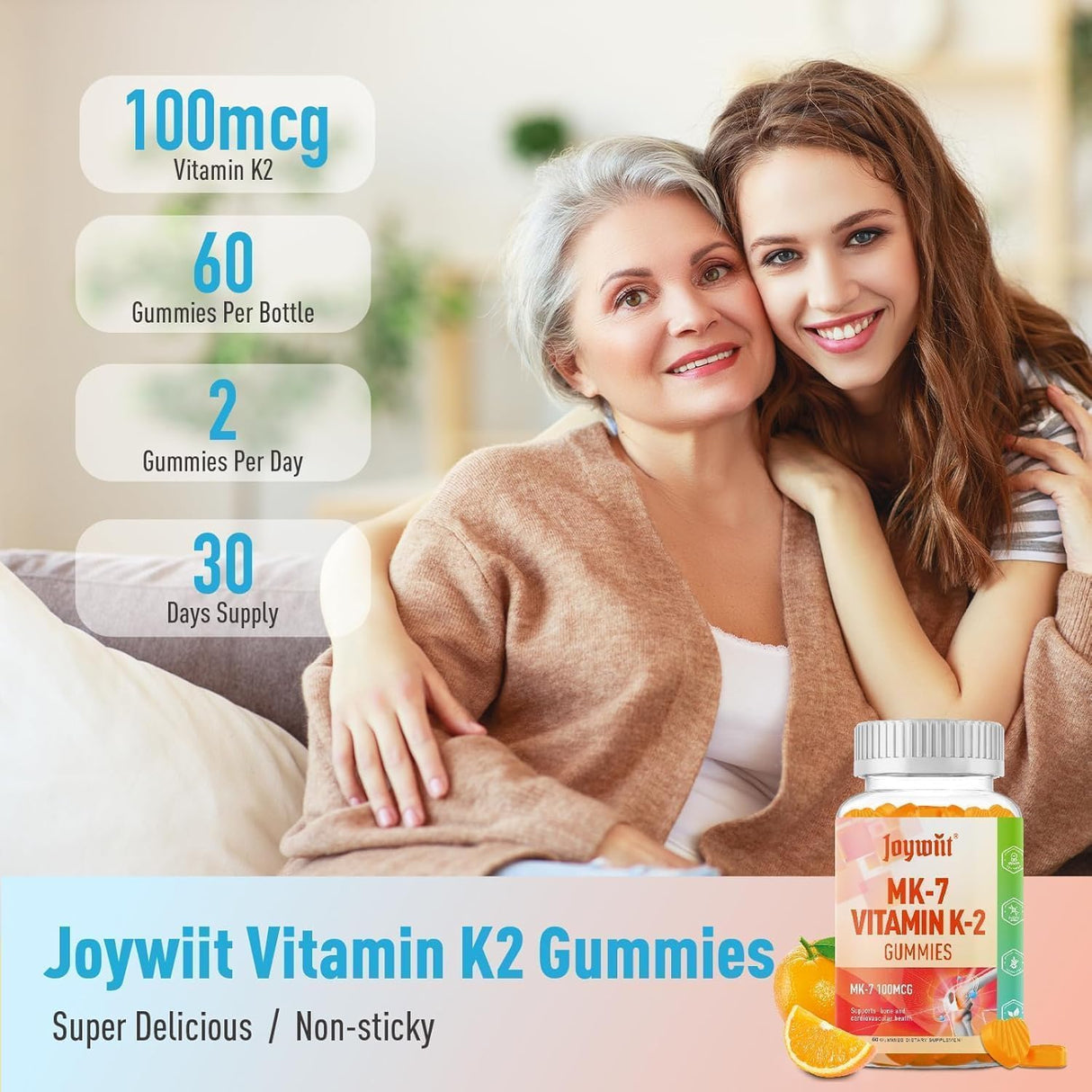 Gominolas de K2 MK-7 100mcg, Extra Fuerza, 60 unidades