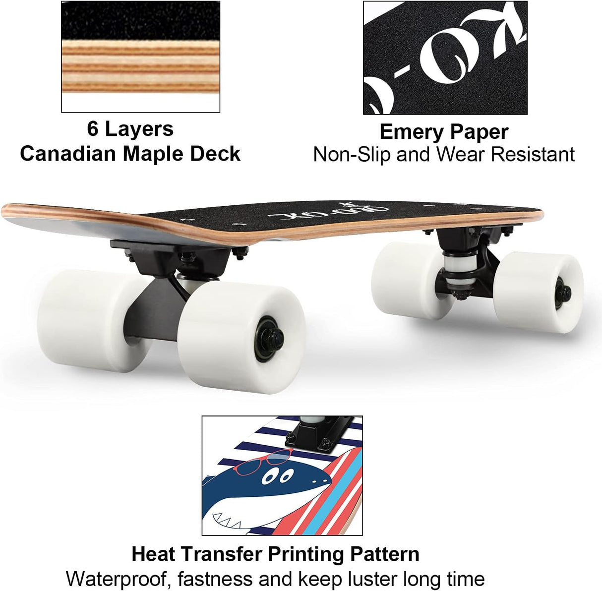 Patineta Completa Mini Cruiser 22 Pulgadas para Niños