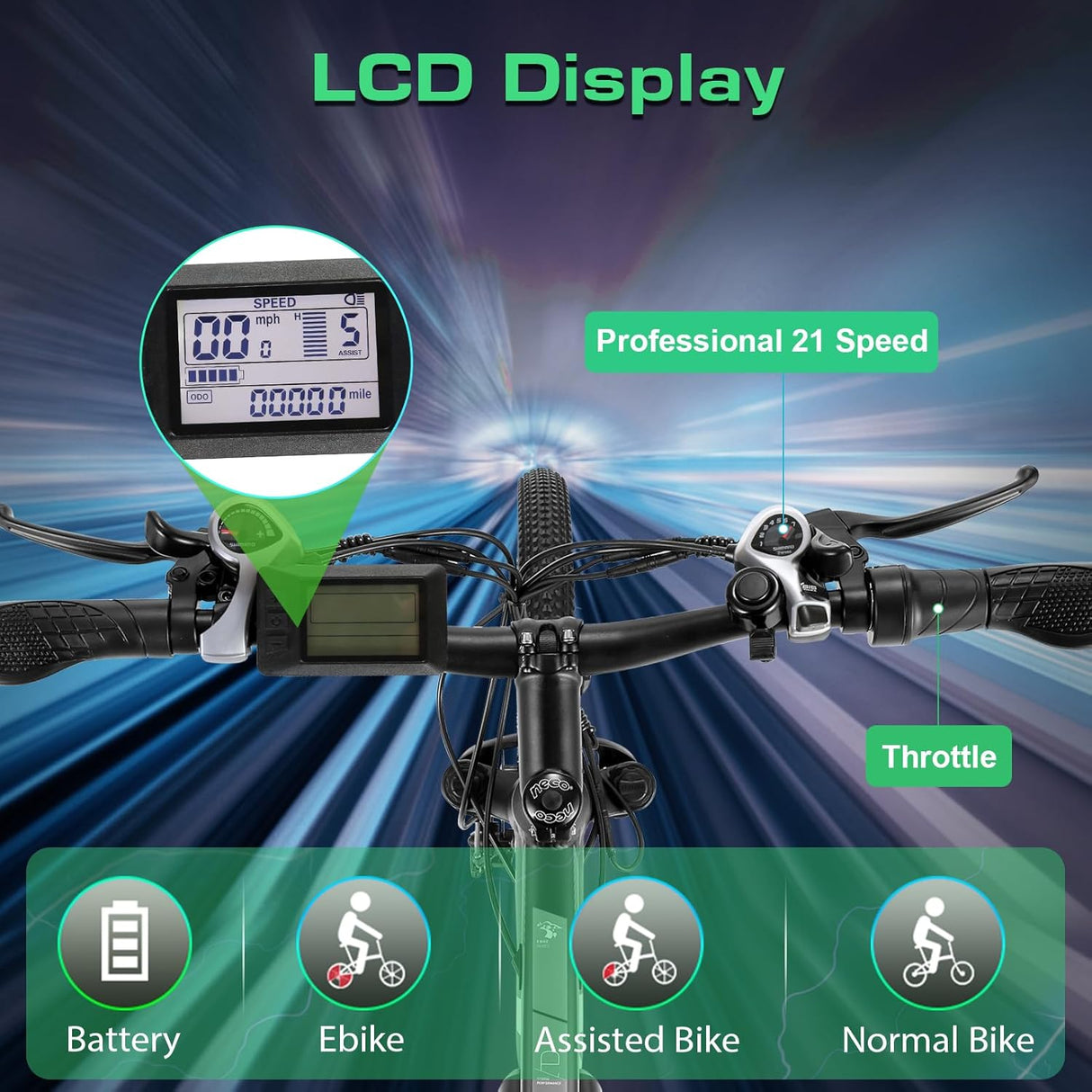 Bicicleta Eléctrica Vivi 27.5 500W 21 Velocidades, Modelo E-MTB