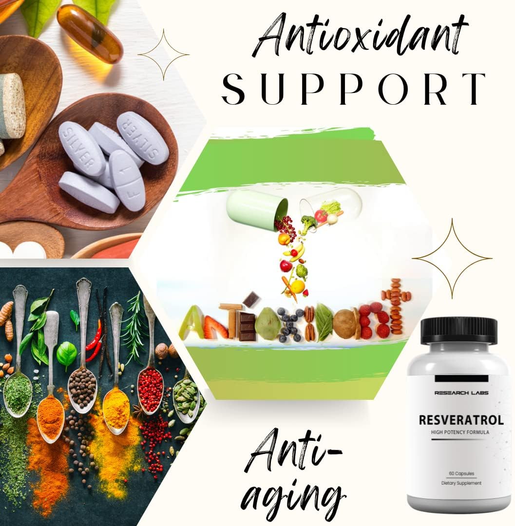 Suplemento de resveratrol micronizado antioxidante 60 unidad