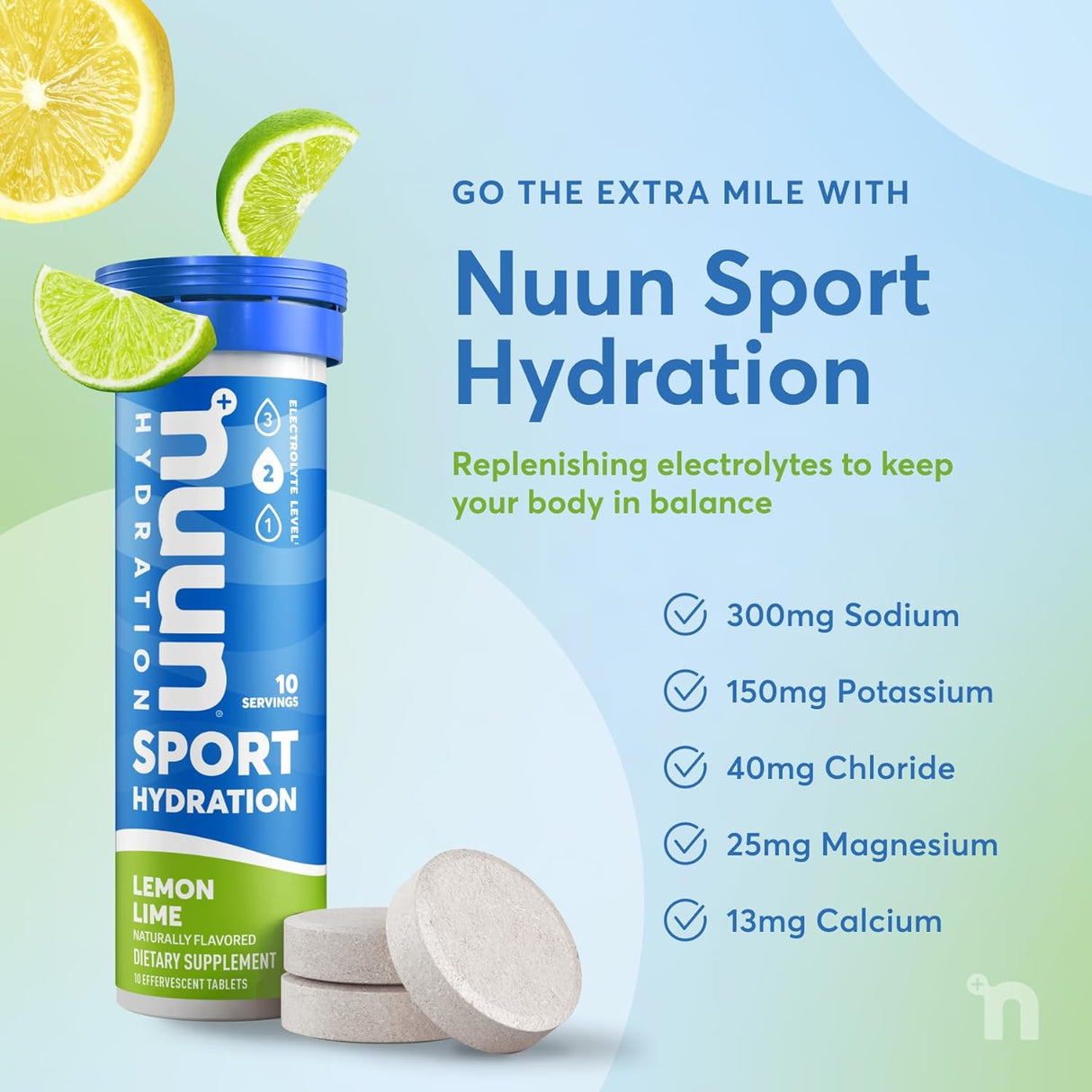 Suplemento Nuun Sport Tabletas de electrolitos hidratación