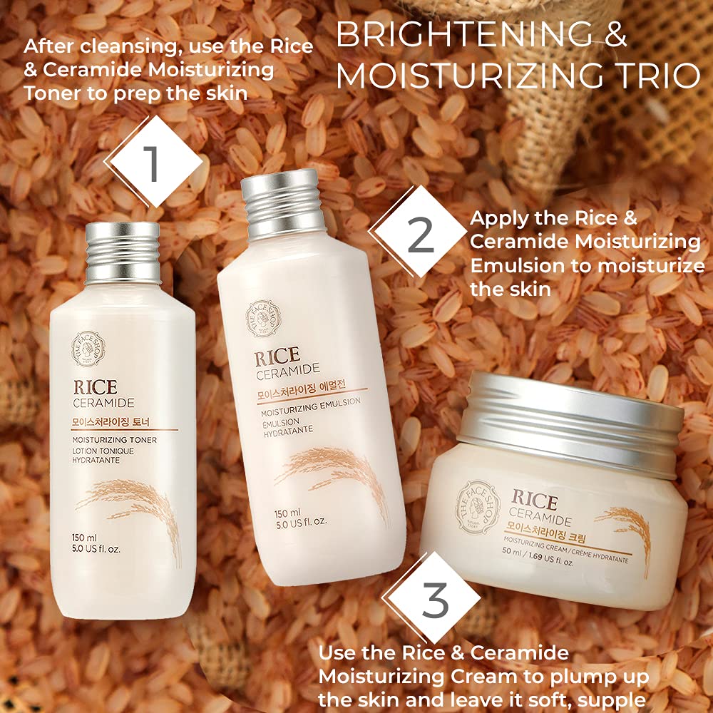 Crema Hidratante Facial con Extracto de Arroz y Aceite