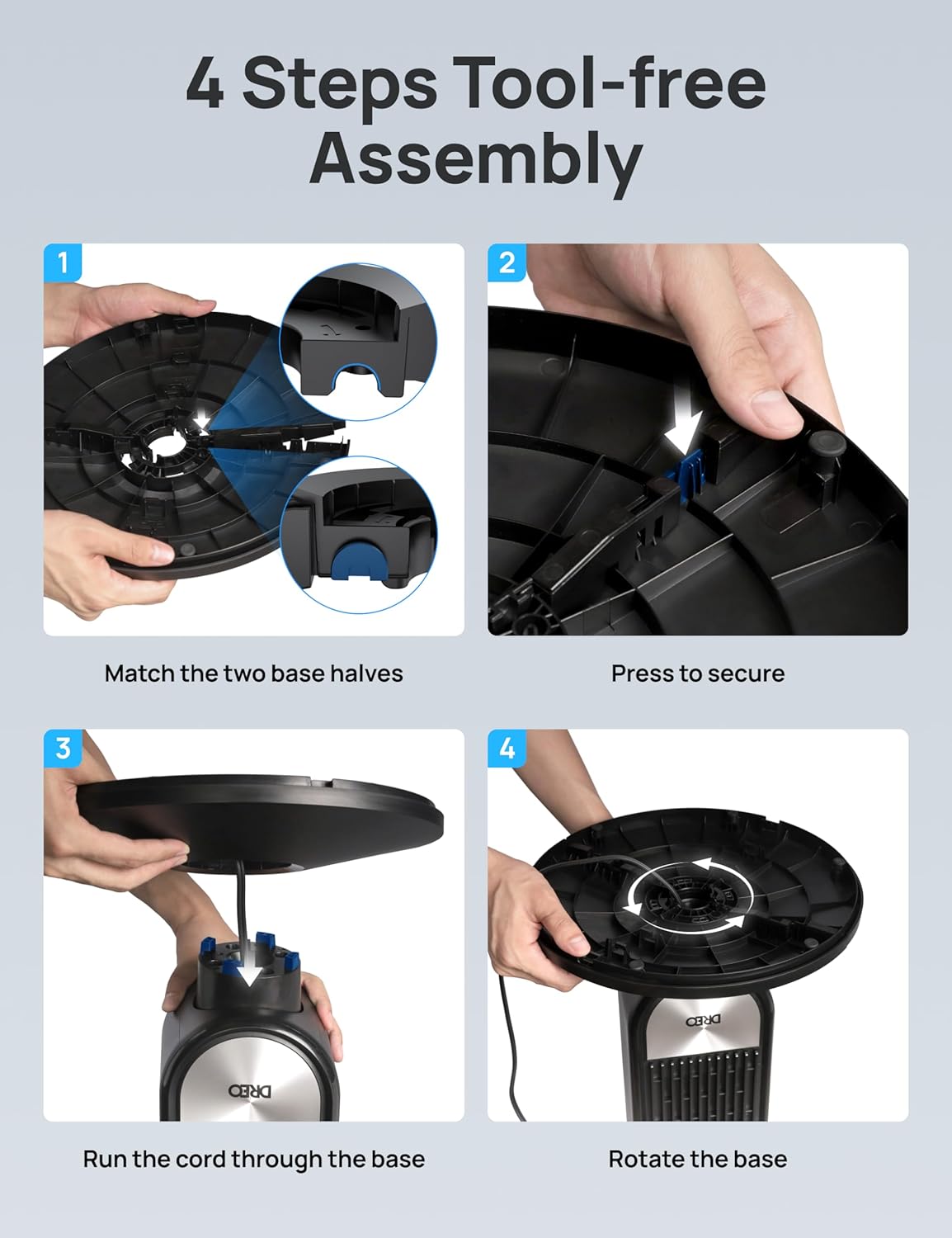 Ventilador Dreo Ultra Silencioso 9 Velocidades Oscilante 26ft/s