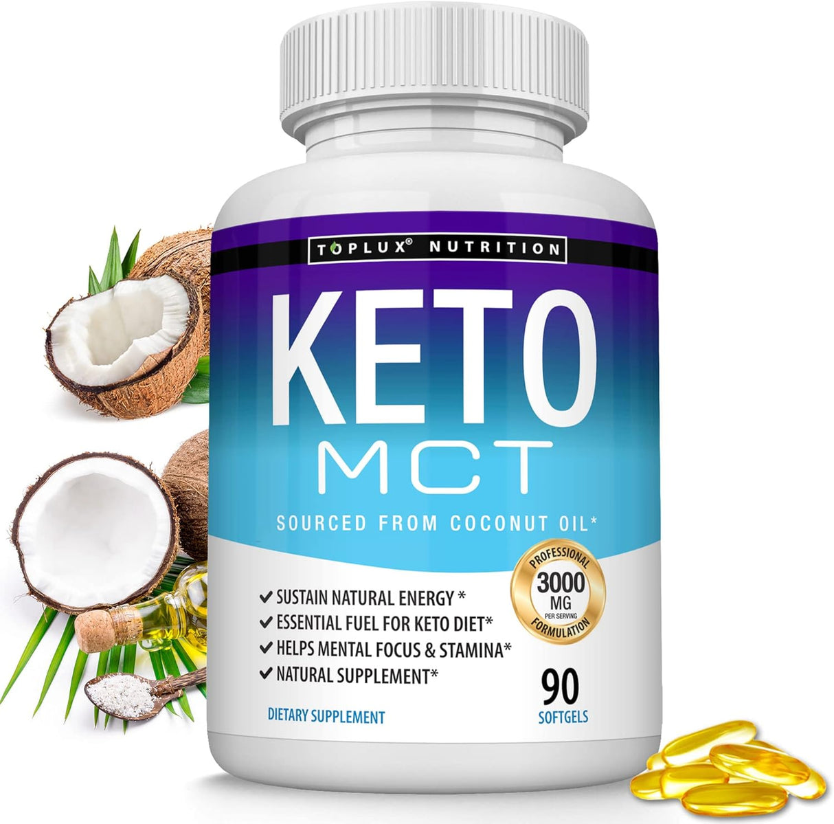 Suplementos Cápsulas de aceite de dieta cetosis 3000 mg