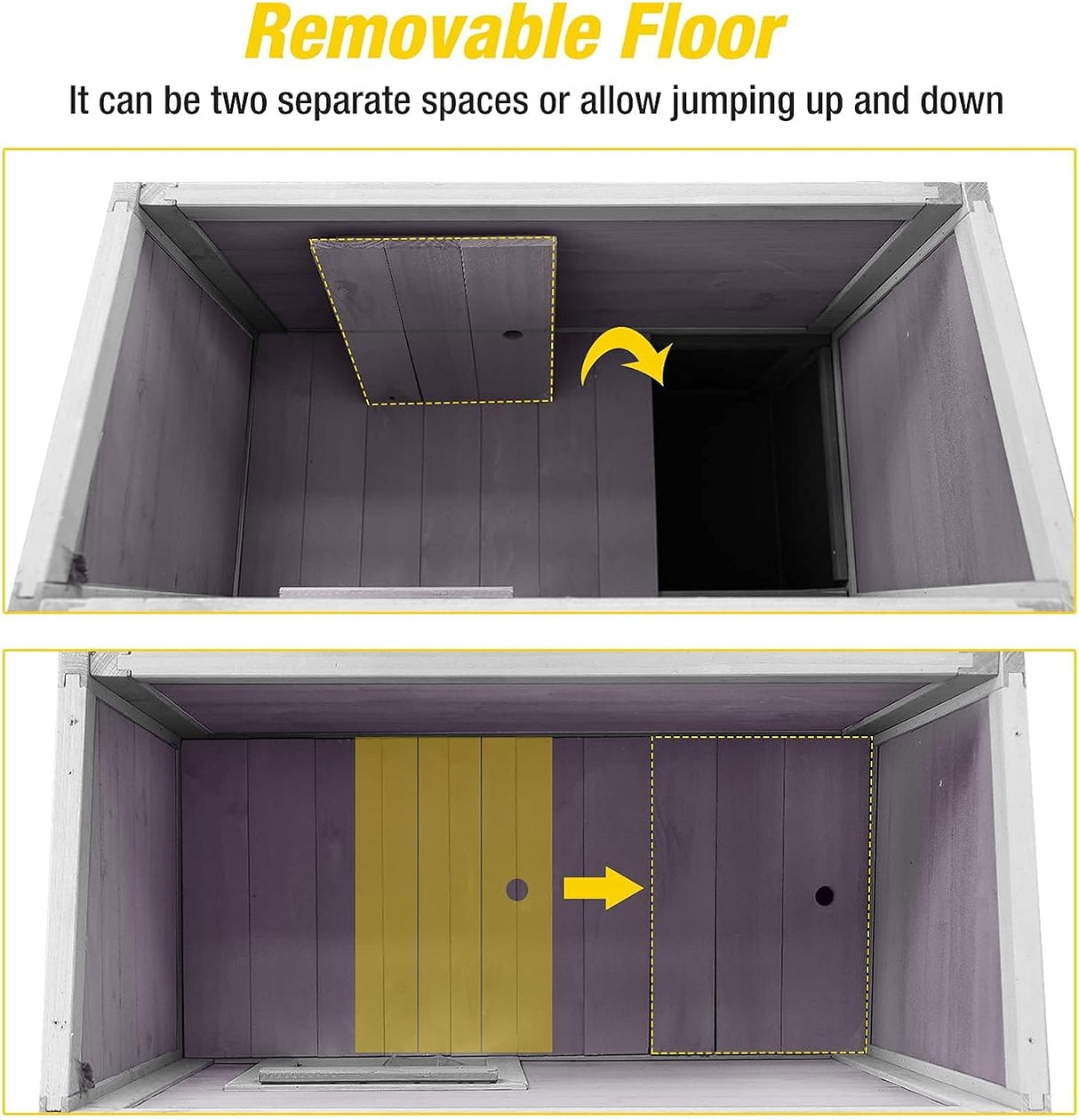 Casa para Gatos Feral Aivituvin, Madera, Balcón y Puerta de Escape