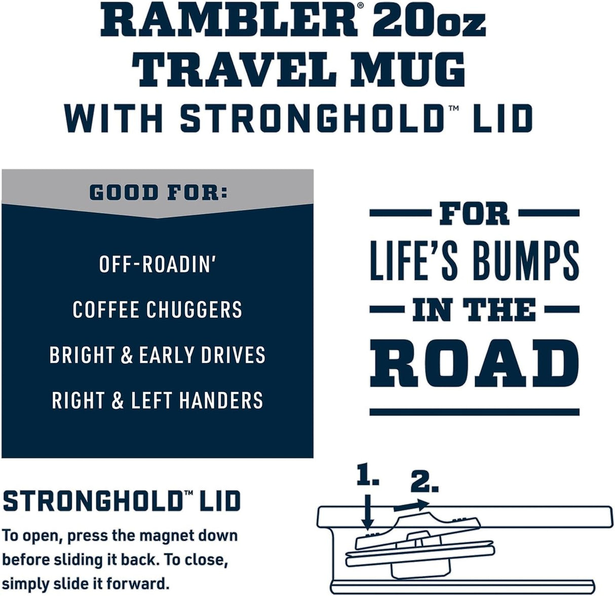 Taza de Viaje YETI Rambler 20 oz, Acero Inoxidable, Melocotón