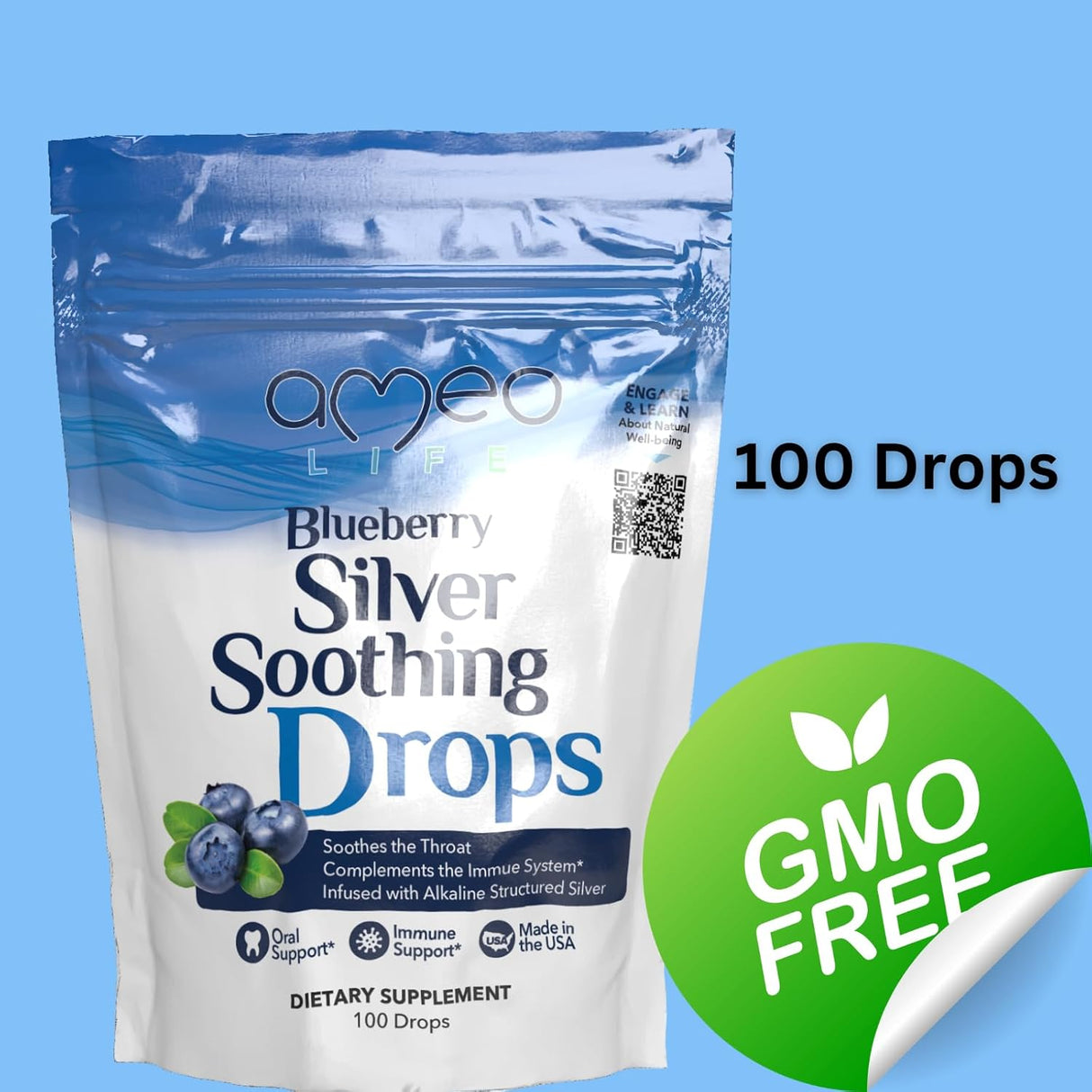 Gotas de Plata Coloidal 150 mcg - Suplemento Inmunidad 100 Cts