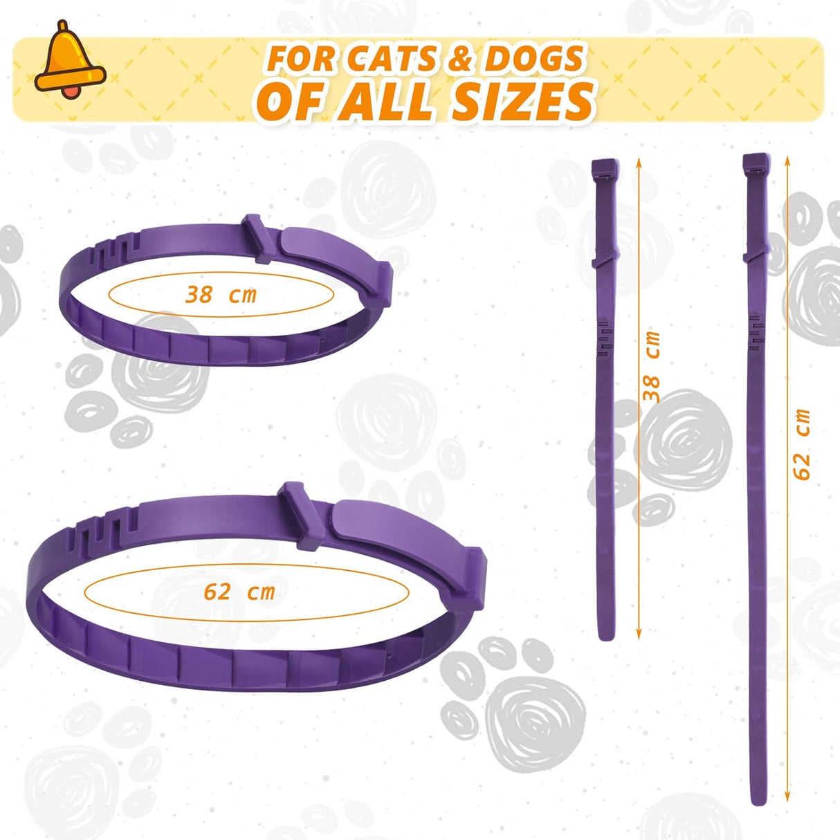 Collar calmante ajustable para gatos Qualirey 3 unidades