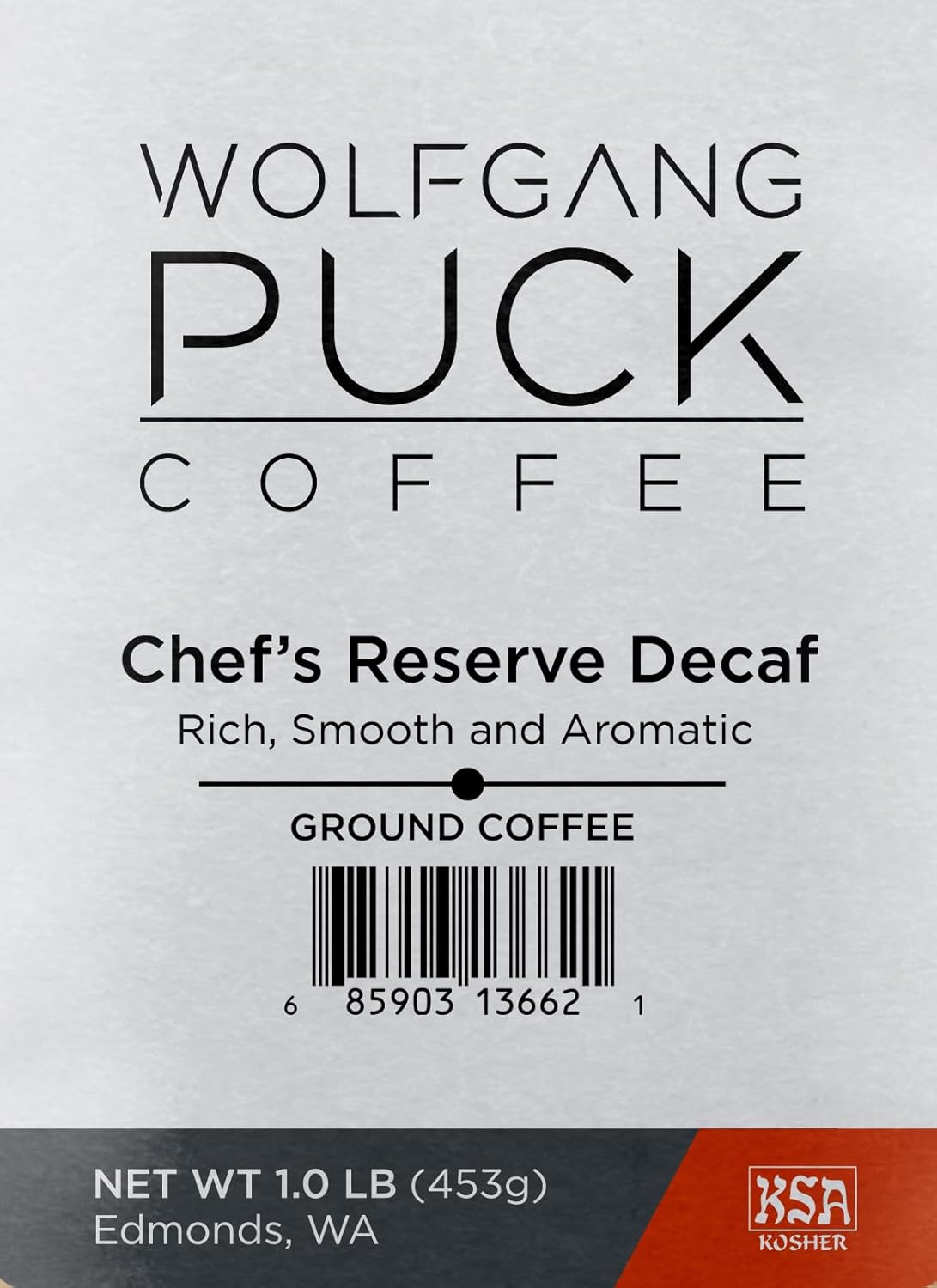 Café Decaf Molido Chef's Reserve de Wolfgang Puck, 1 lb.
