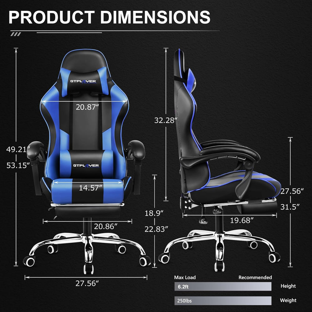 Silla Gamer con asiento giratorio XU-801-BLUE GTPLAYER