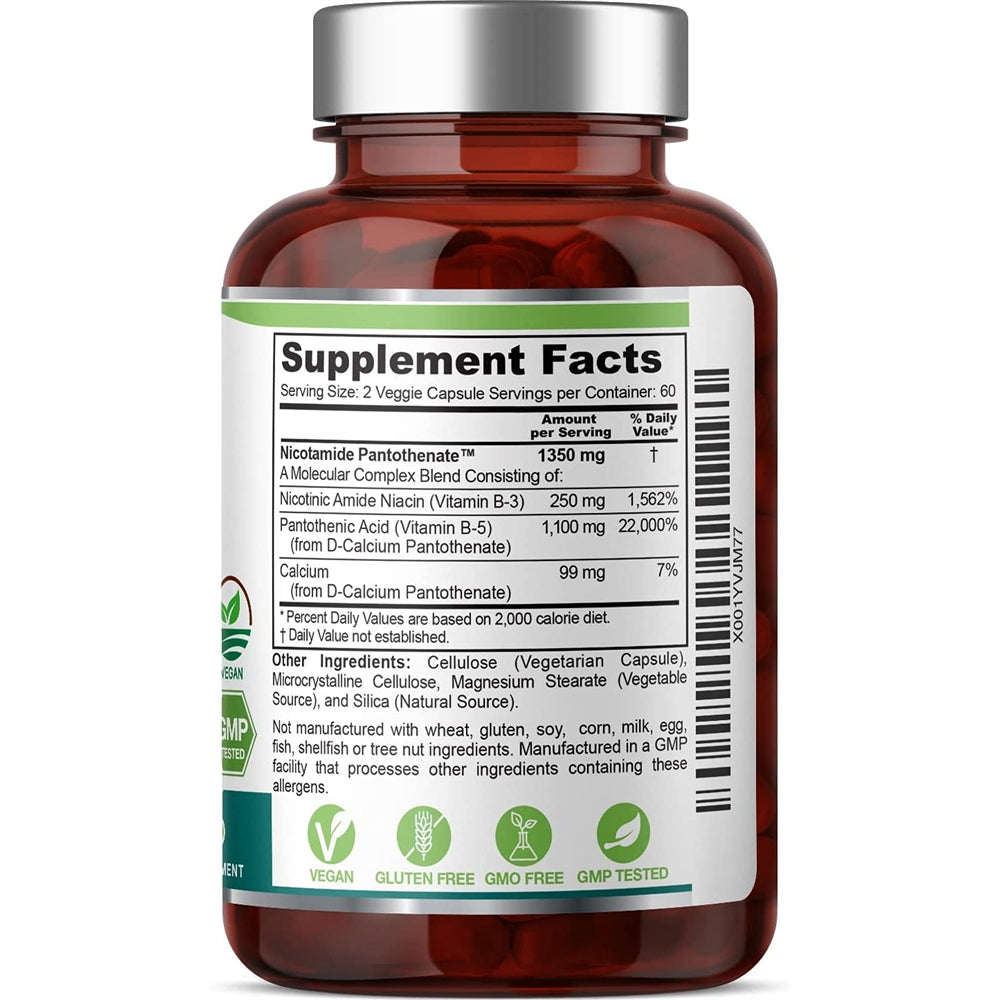 Suplemento B-3 Pantotinamida de nicotinamida 675 mg 120 Caps