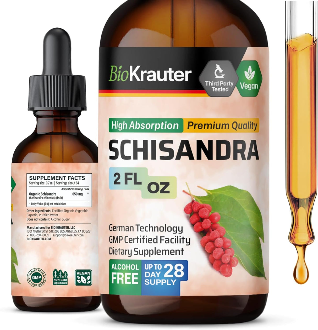 Gotas de Schisandra - Suplemento Natural - 2 Fl.Oz.