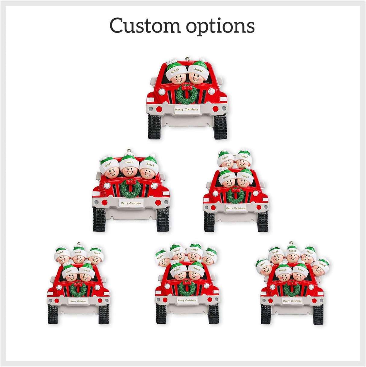 Adornos Navideños Personalizados Jewelstruck para 4 Nombres