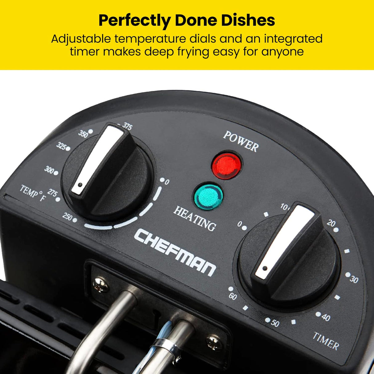 Freidora Chefman 4.5L con cesta, temporizador y aceite removible