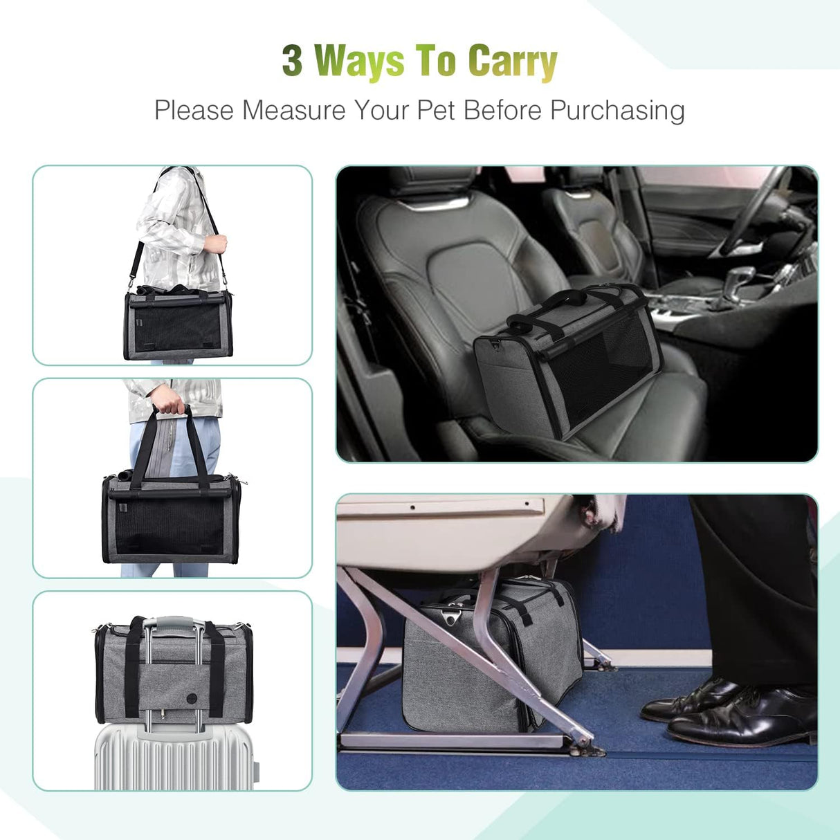 Transportín para mascotas YUDODO 25 lbs, ligero y plegable.