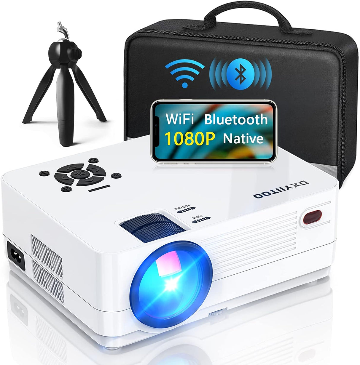 Proyector 1080P Nativo, WiFi y Bluetooth, Cine en Casa 300