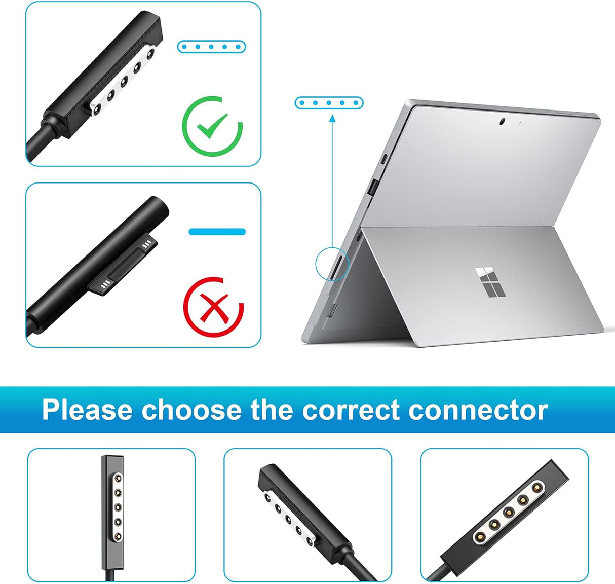 Cargadores adaptador de CA para Microsoft Surface