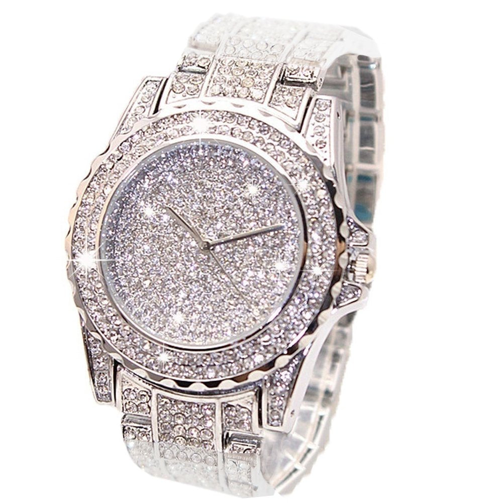 Reloj de lujo Bling Moda para mujeres Hombres