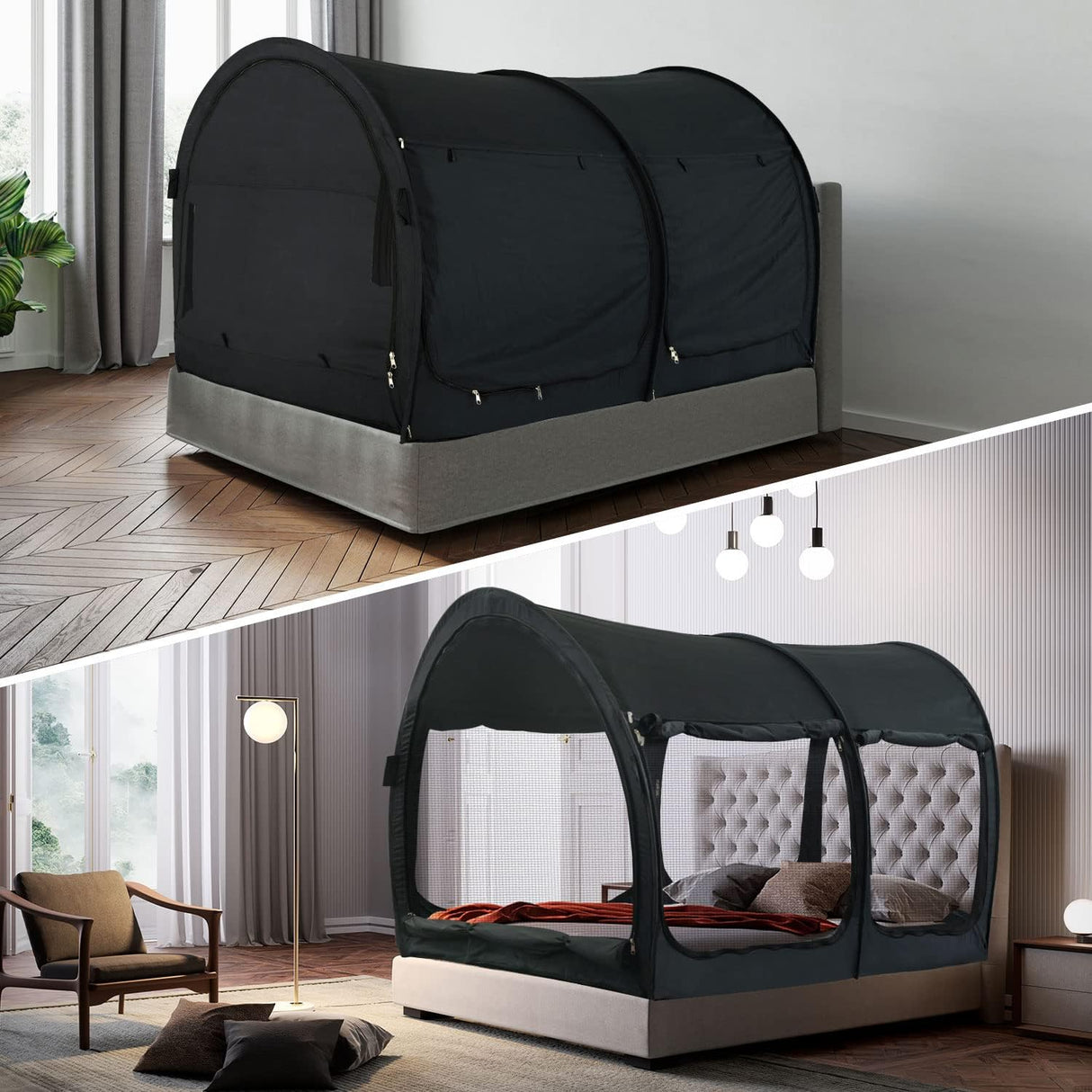 Tiendas de campaña cama con dosel 2 en 1 tamaño individual