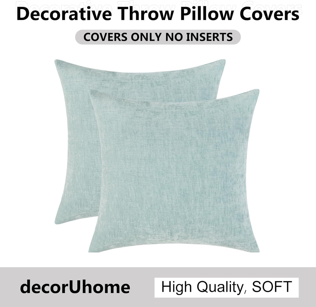 Fundas de Cojín Decorativas decorUhome 18x18 Set de 2 Chenille