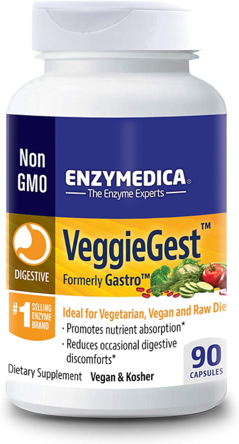 Suplemento Enzymedica VeggieGest enzimas digestivas veganas