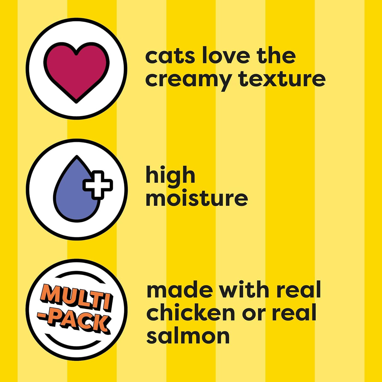 Golosinas exprimibles para gatos pollo y salmón 16 bolsas