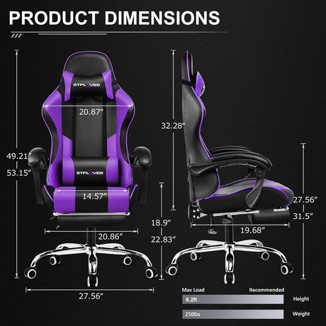 Silla Gamer con asiento giratorio de 360° gt800a GTPLAYER