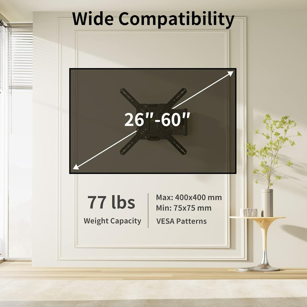 Soporte de Pared para TV 26-60 - Full Motion, VESA 400x400