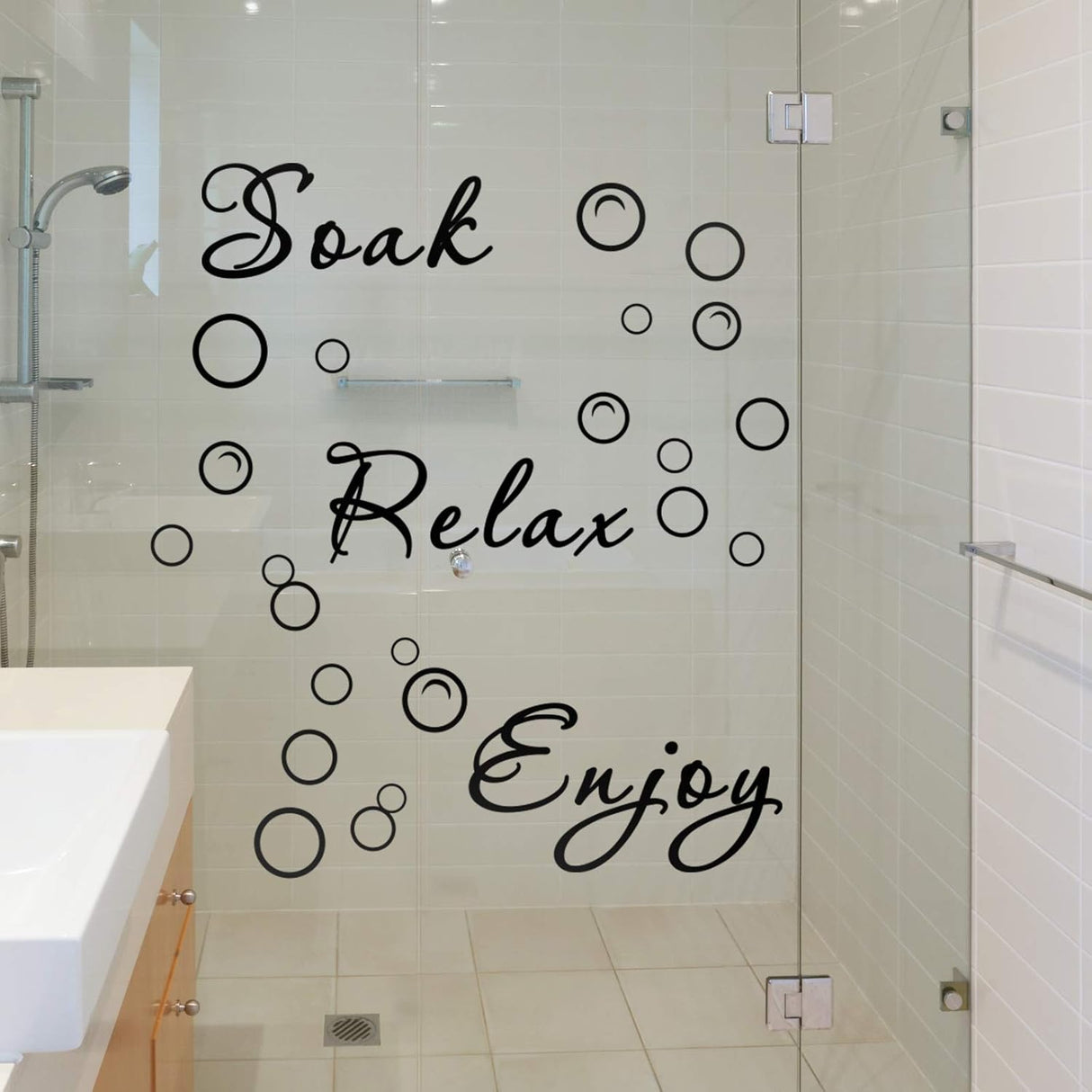 Vinilos Decorativos para Baño Soak Relax Enjoy - Estilo Simple