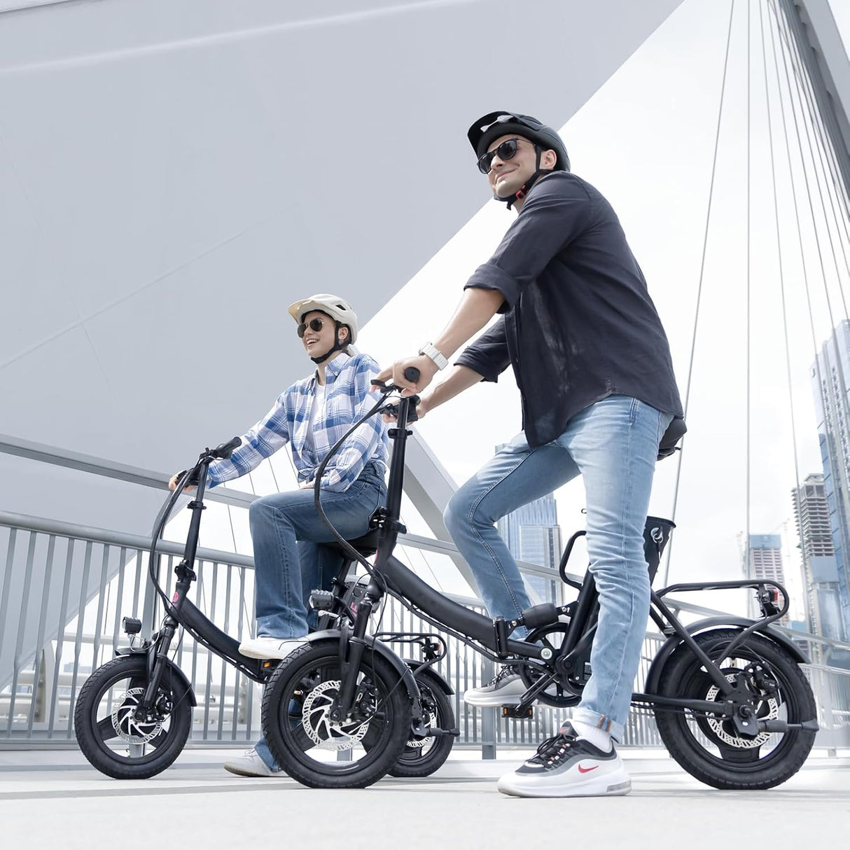 Bicicleta Eléctrica S14/S16, 500W/750W, 19/22 MPH, Plegable