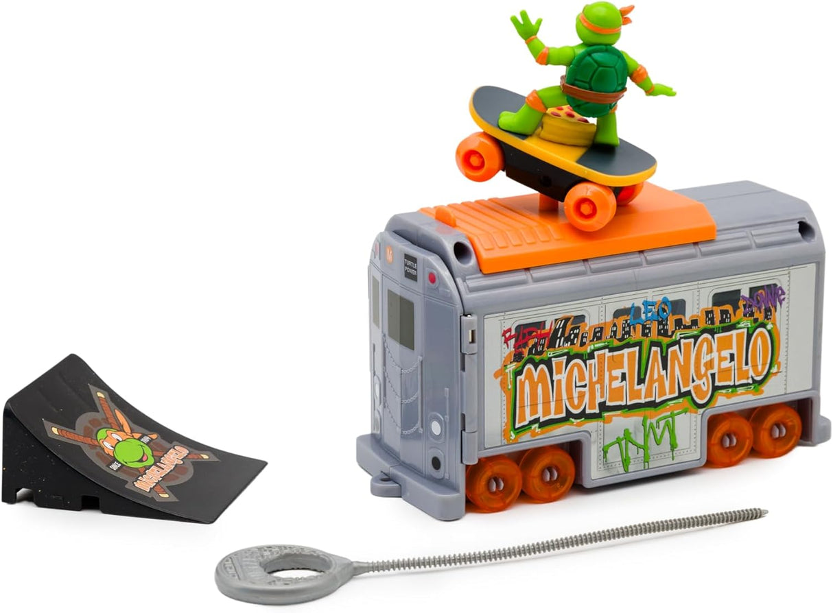 Figura de acción Michelangelo TMNT 5 con lanzador Subway