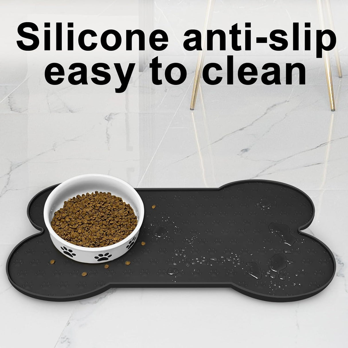 Alfombrilla Antideslizante para Comedero de Perros y Gatos