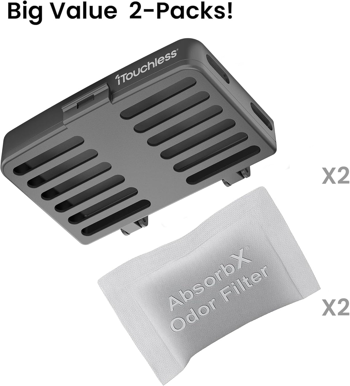 Kit de eliminación de olores iTouchless, filtros de carbón activado