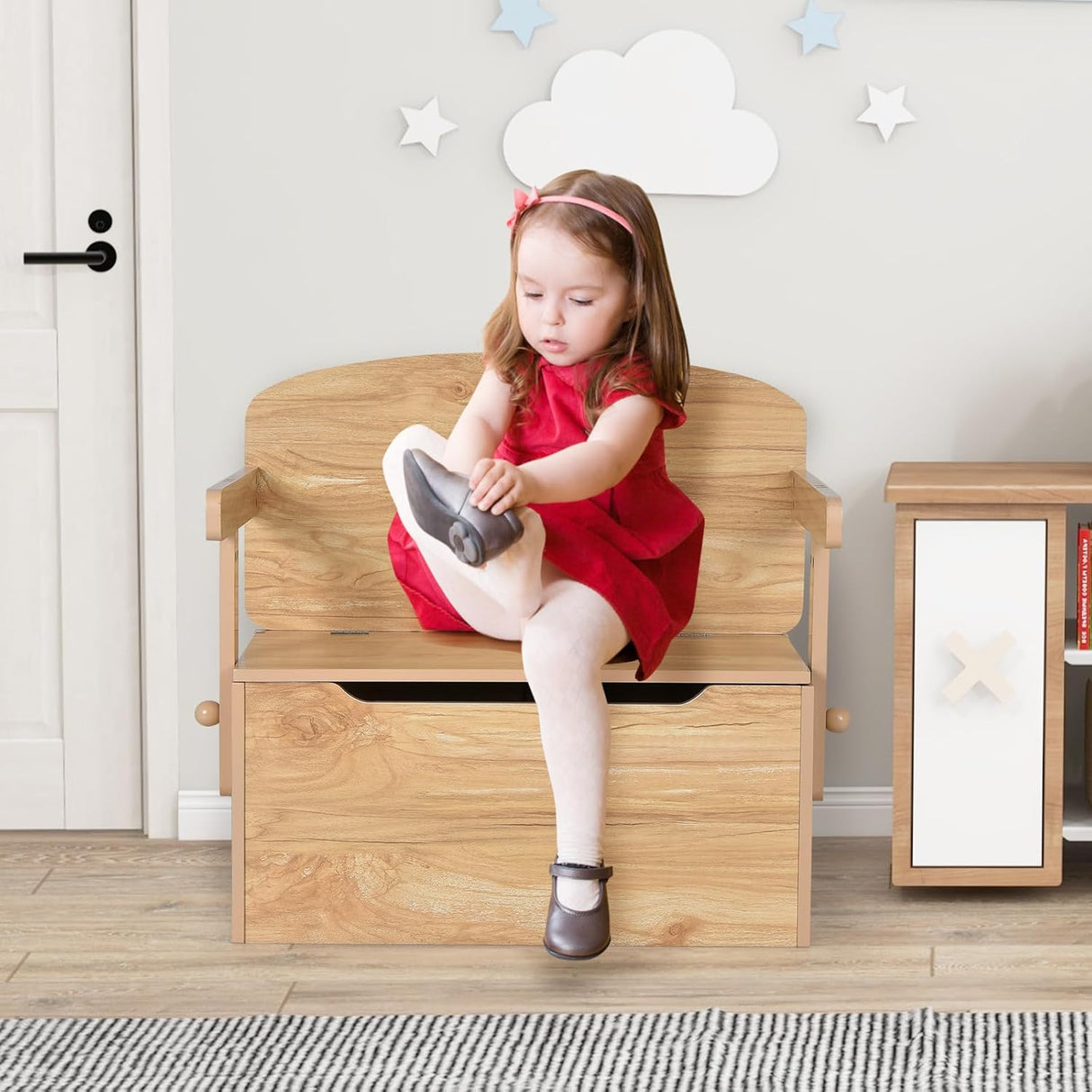 Banco y juego de mesa y silla de juguetes convertible